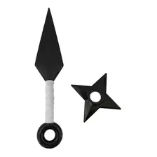 Kit Naruto Kunai De 23,5cm + Shuriken De 9cm - Cosplay Anime