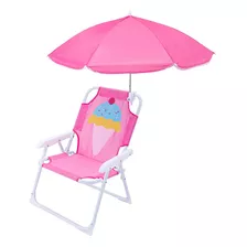 Silla Infantil Reposera Plegable Playa Con Sombrilla El Rey