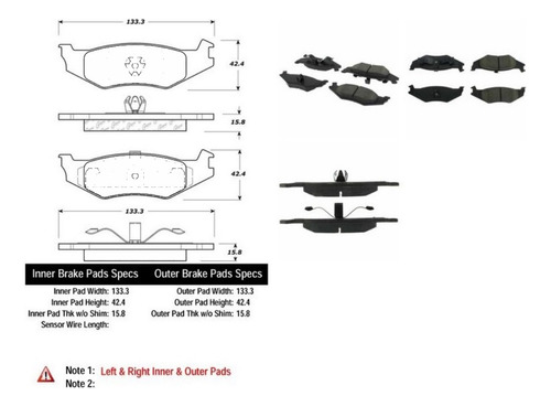 Pastillas Freno Dodge Neon 2000-2005 Trasero Foto 2