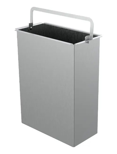 Balde Lixeira Retangular De Embutir Bancada Inox 5,1 L Cinza