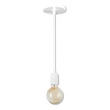 Lustre Pendente Soquete Hangar One Moderno Branco - Cabo 1m