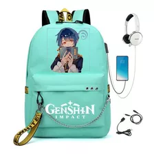 Mochila De Genshin Impact Con Usb Para Estudiantes