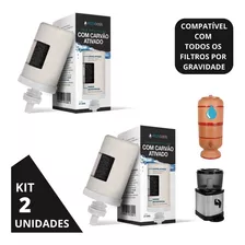 Kit 2 Velas Carvão Ativado Filtro De Agua Barro Universal 