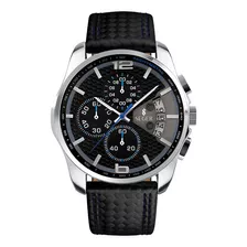 Reloj Hombre Seger 9106 Original Eeuu Elegante Sport Lujoso Color De La Malla Negro/azul