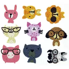 Sticker Bordado De Diamante Animales Lentes