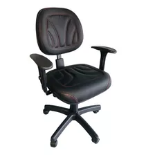 Cadeira Escritório Para Seu Computador Encosto Regulável. Cor Preto Material Do Estofamento Couro Sintético