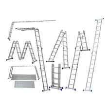 Escada Multifuncional 4x4 C/ Plataforma Alumínio 16 Degraus