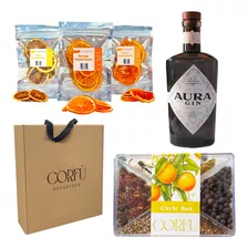 Kit Regalo Gin Botanicos Corfu + Aura Gin + Citricos