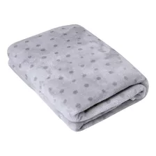 Cobertor Microfibra Bebê Poá Enxoval Luxo Cor Cinza