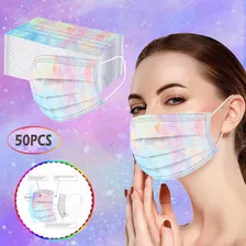 Uma Máscara Para Adultos Com Gradiente Tie-dye Impresso Em P