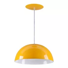 Luminária Gaiola Led De Teto Rei Da Iluminação Meia Lua 34 Cor Amarelo/branco 110v/220v