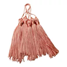 100 Franja Pingente Tassel Seda 8cm- Escolha A Cor Cor Salmão