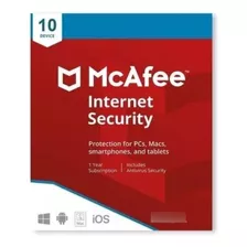 Mcafee Internet Protection -|hasta 10 Dispositivos - 1 Año |