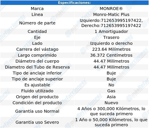 Amortiguador Monro-matic Plus Gas Tra Star Chief 59-60 Foto 2