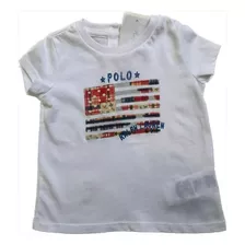 Camiseta Manga Curta Polo Ralph Lauren Branca Botão Costas