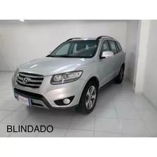 Blindado Hyundai Santa Fé 3.5 V6 Awd 2013 Prata 7 Lugares