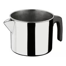 Caneca Leiteira Aço Inox Alça, Bico Fervedor 1 Litro Zanella Cor Prateado