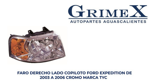 Faro Ford Expedition 2003-2004-2005-2006 Cromo Tyc Ore Foto 9