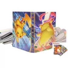 Albun Pikachu Con 100 Cartas Pokemon Español, Envió Gratis