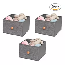 Pack 3 Cajas Cubo Organizador Plegable Tela Closet Ropa