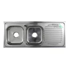 Lavaplatos Doble Sobreponer Acero Inox 120x50cm, Secador D/i