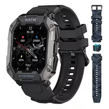 Relógio Smart Watches Black + Pulseira Extra Militar Cinza 