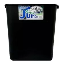 1 Bote Cesto De Basura Jumbo Negro Sablón 26 L Oficina Hogar