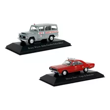 Kit 2 Miniaturas Rural Willys Patrulha + Dodge Bombeiro