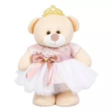 Ursinha Pelúcia Provençal Bailarina 20cm Decoração Infantil