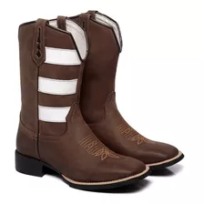 Bota Texana Country Couro Legitimo Bico Quadrado Promoção 