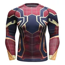 Polera Compresión Spiderman Hombre Araña Marvel Superhéroe O