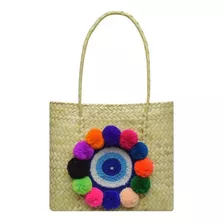 Bolso Para Mujer Petate Ojo Turco Pompom 30 2055