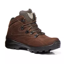 Bota Coturno Adventure Acero Couro Leve Caminhada Trakking