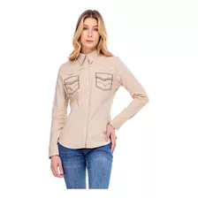 Camisa Country Feminina Zenz Western Palomino Creme 