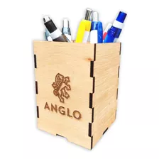 Portalápices De Madera Personalizado Corte Y Grabado Regalo