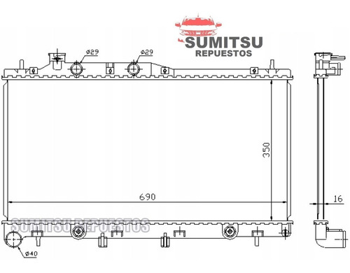 Radiador Subaru Legacy 3.0r At 2004-2009 Foto 2