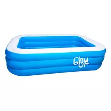 Piscina Inflable Rectangular Glowup R6111 De 210cm X 150cm X 65cm 850l Azul