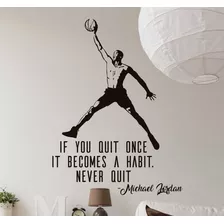 Vinilo Decorativo Air Jordan Never Quithogar Casa Pared