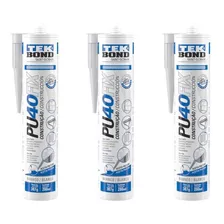 Kit C/3 Adesivo Selante Pu 40 P/ Construção Branco Tek Bond