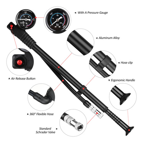 Bomba De Aire Alta Presin 300 Psi Para Bicicleta De Montaa Foto 4