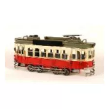 Tranvia Chapa Rojo Blanco Miniatura Diseño Coleccion 