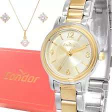 Relógio Feminino Condor Prata E Dourado Original Top Luxo