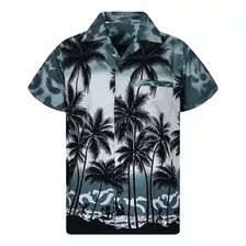 Camisa Hawaiana De Manga Corta Con Estampado De Botones Beac