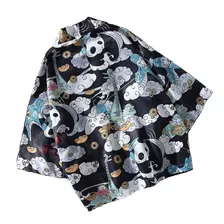 Kimono Cardigan Yukata Oso Panda Nube Japones Verano Camisa 