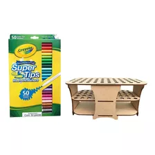 50 Plumones Crayola Super Tips + Organizador