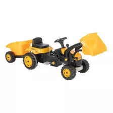 Vehículo A Pedal Tractor Desmontable Pilsan Tractor Excavadora Color Amarillo
