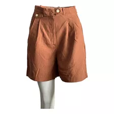 Bermudas Iyocell Con Botones Y Bolsillos Marca Mango Talla 2