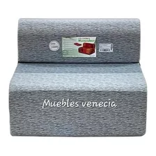 Sillón Cama 0.90 Cm ( 1 Plaza) Espuma Densidad 15 Color Gris