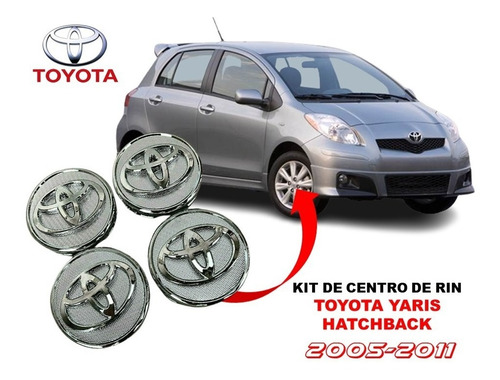 Kit 4 Centros De Rin Para Toyota Yaris Hatckback 2005-2011 Foto 2