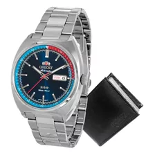 Relógio Orient Masculino Automático 3 Estrelas F49ss032 D1sx Cor Da Correia Prata Cor Do Bisel Prata Cor Do Fundo Azul
